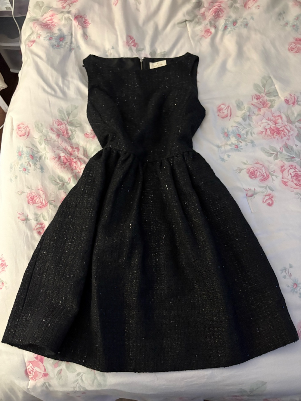kate spade Black Sparkle Fit-and-Flare Dress